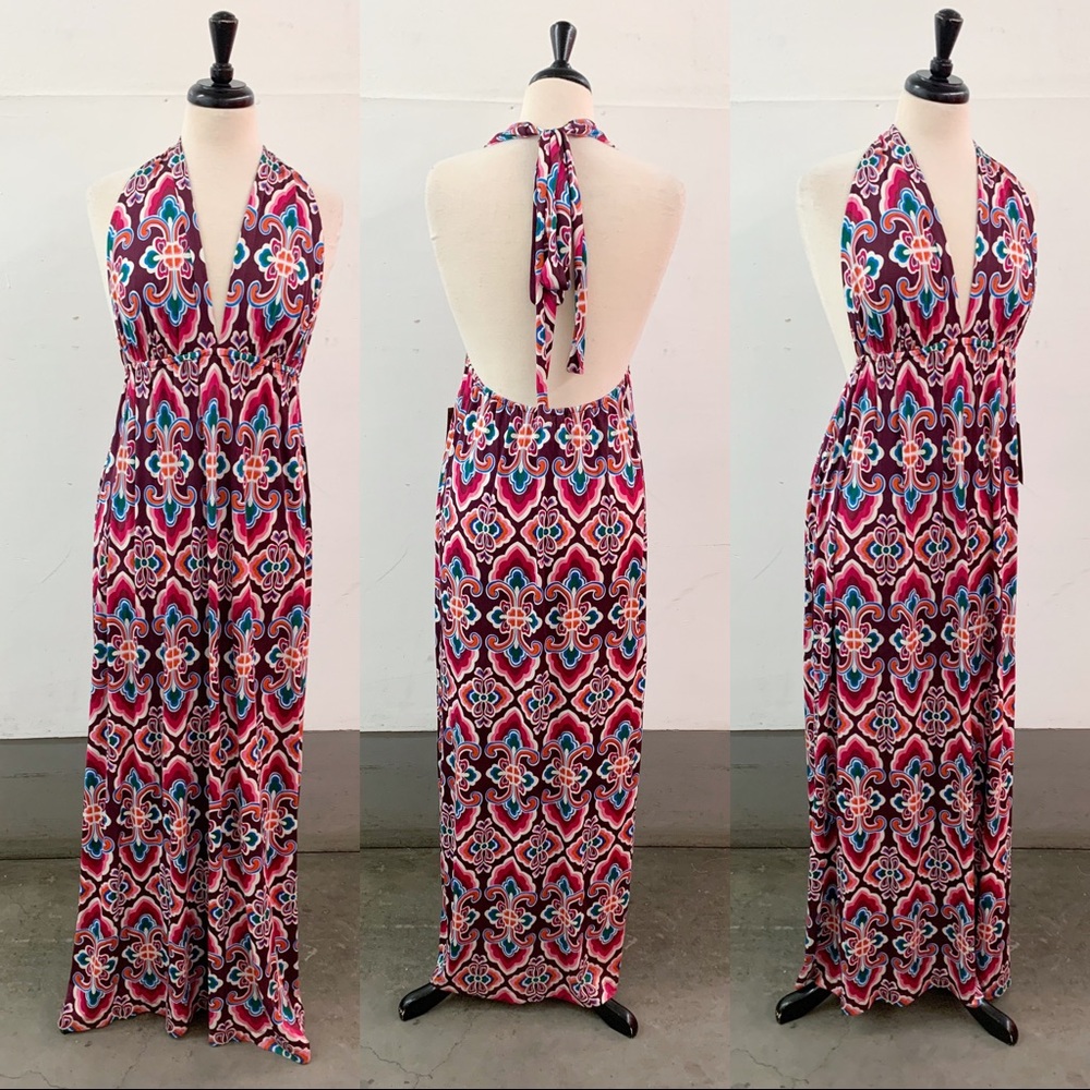 Anthropologie A Common Thread Silk Print Dress